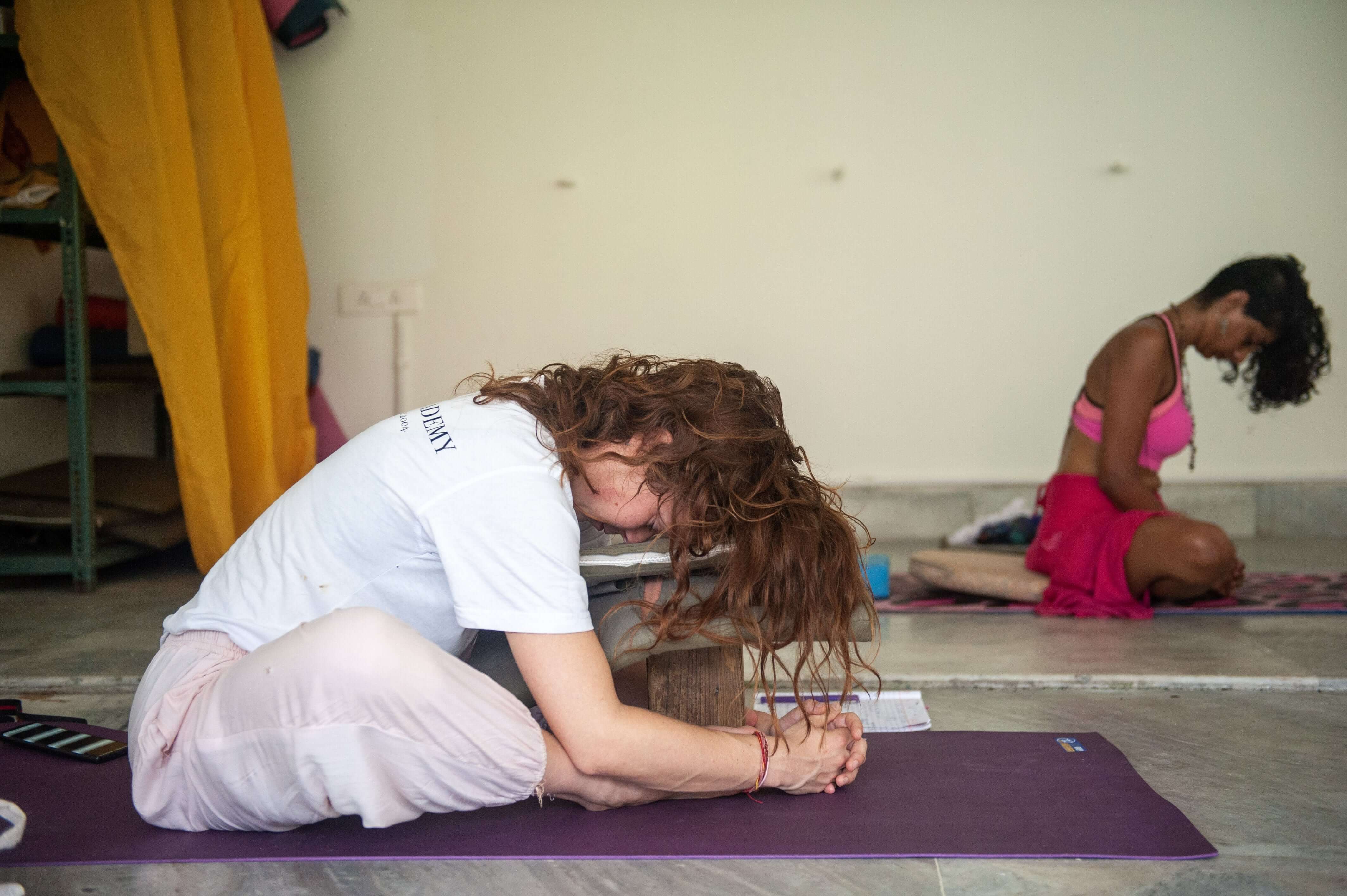 Women in a peaceful yoga pose